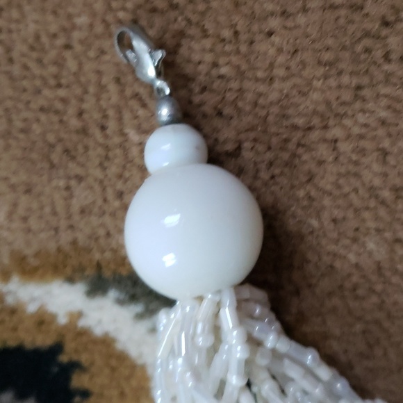 Seed Bead Necklace, Twisted Braided Strand, White Color Beaded Jewelry, Vintage - Picture 8 of 12